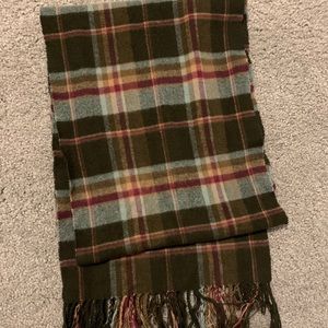 Brown, blue, burgundy, tan fashion scarf